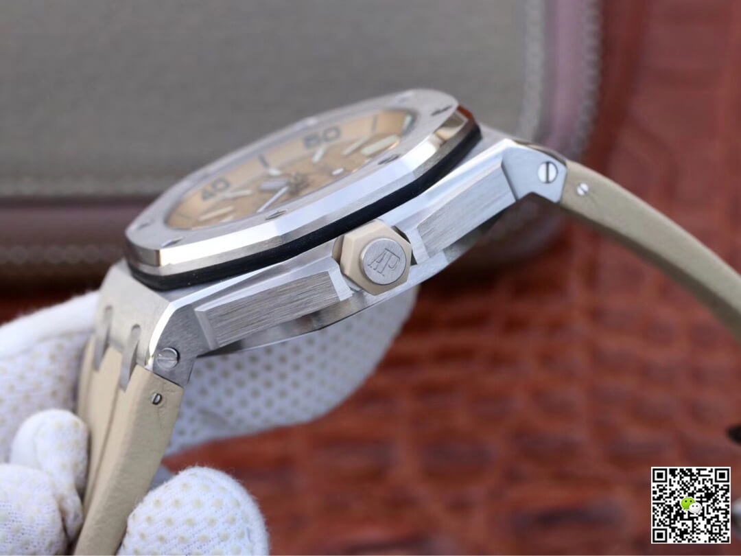 Replica Audemars P1g*et Royal Oak Offshore 15710ST.OO.A085CA.01 1:1 Best Edition JF Factory Beige Dial