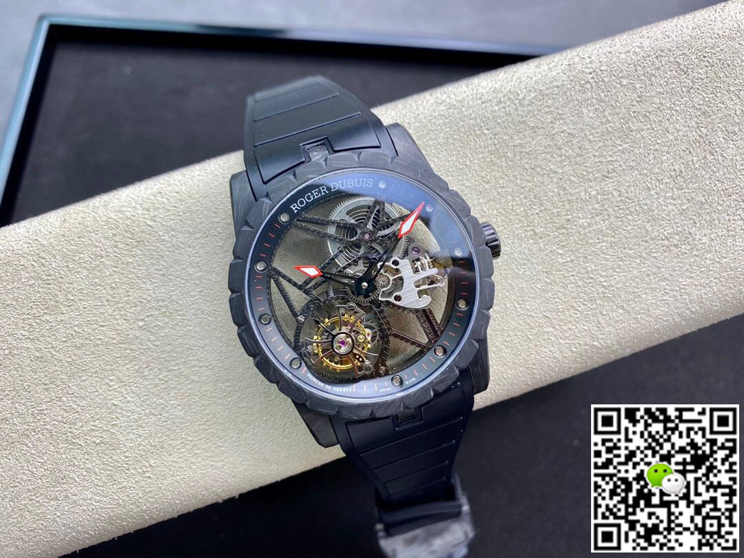 Replica Roger Dubuis Excalibur DBEX0577 1:1 Best Edition BBR Factory Tourbillon Skeleton Dial