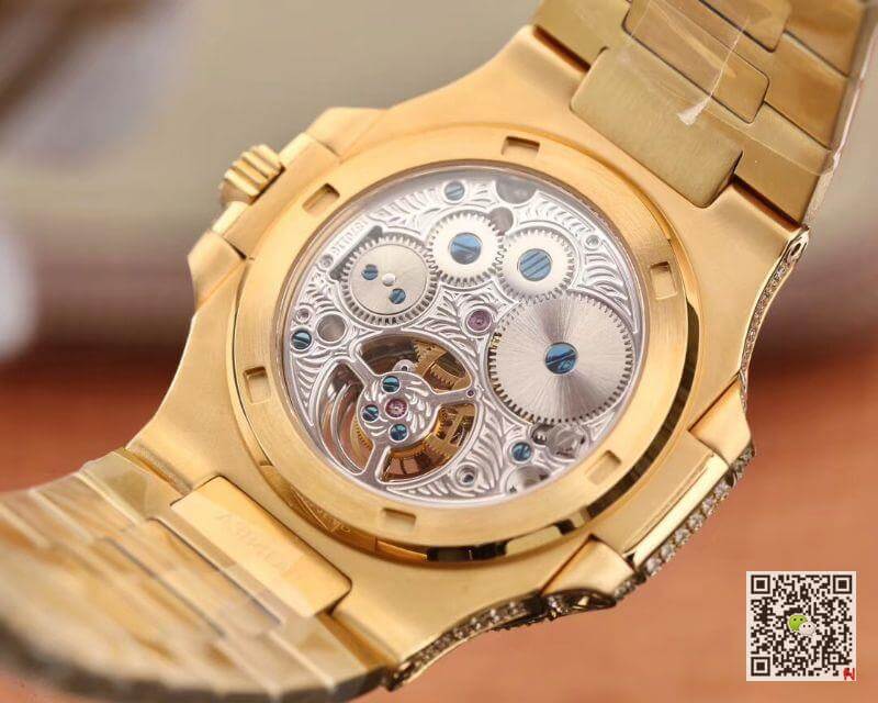Pat*k Phi1i*pe Replica Nautilus Tourbillon 18K Yellow Gold R8 Factory 1:1 Best Edition Swiss Hand-Winding Tourbillon Movement