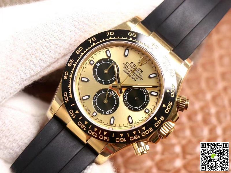 R01ex Daytona Replica M116518LN-0048 1:1 Best Edition Noob Factory Champagne Dial Swiss ETA4130