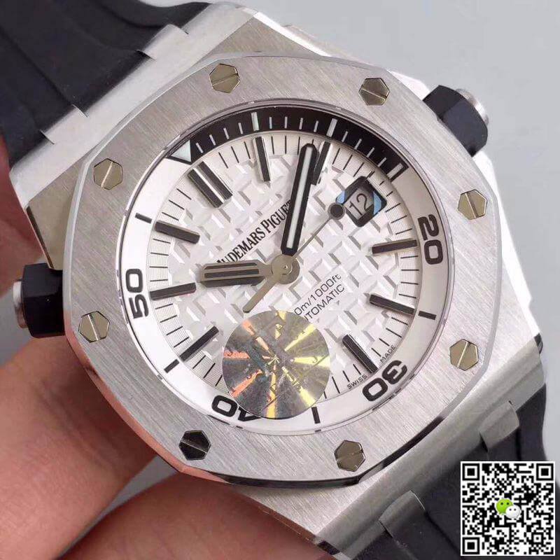 Replica Audemars P1g*et Royal Oak Offshore Diver 15710ST.OO.A002CA.02 JF Factory 1:1 Best Edition Swiss ETA3120 White Textured Dial
