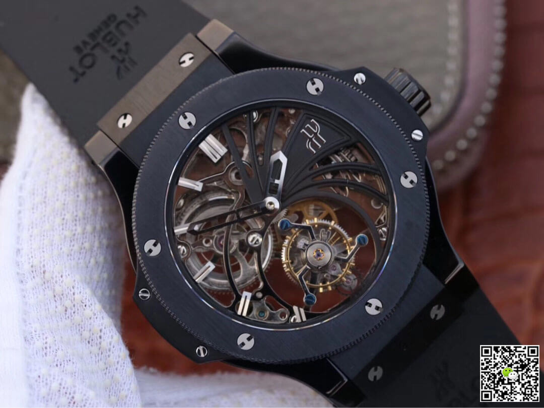 Replica Hublot Big Bang Hollow Tourbillon 1:1 Best Edition Ceramic Skeleton Dial