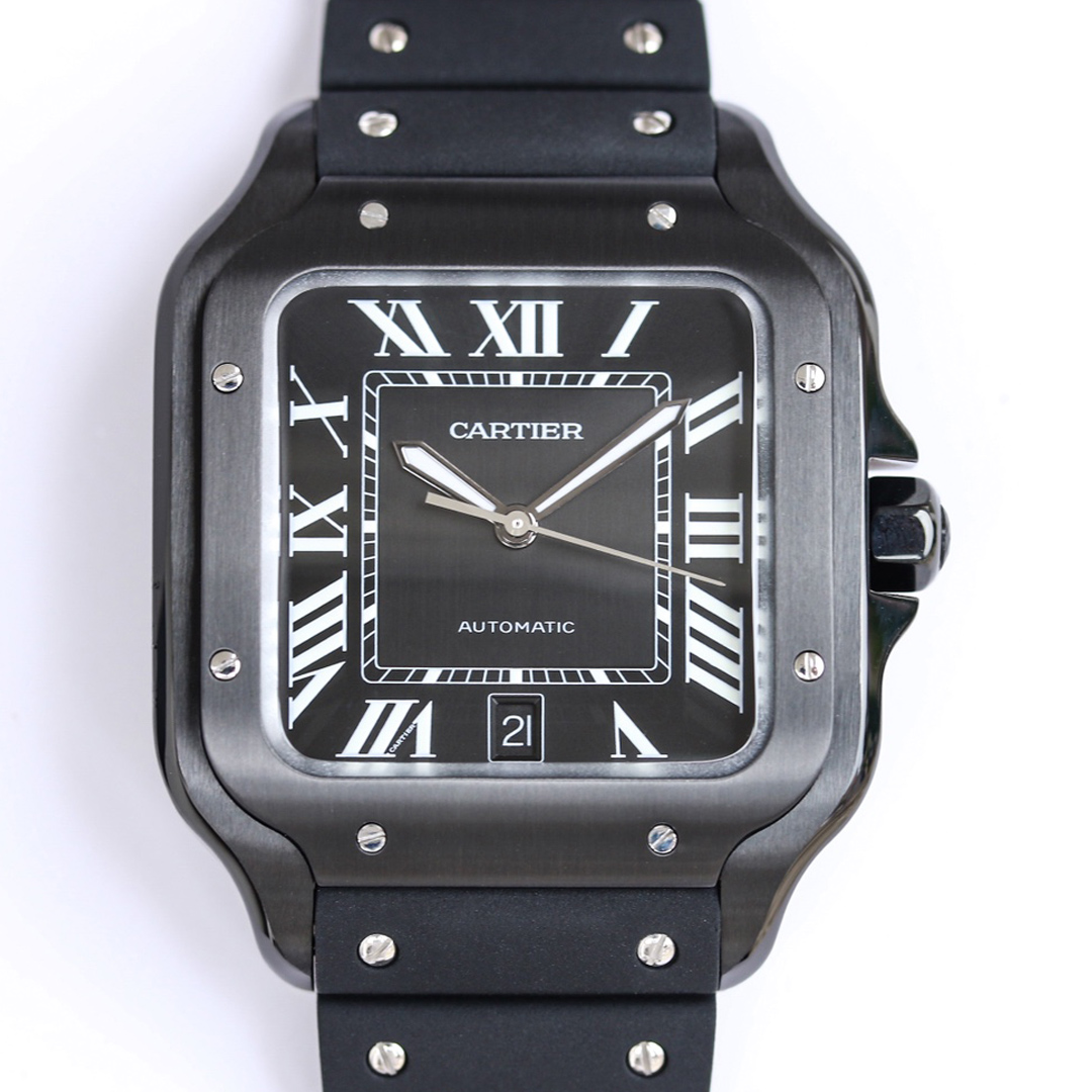 Replica Ca*t1er Santos WSSA0039 1:1 Best Edition GF Factory V2 Rubber Strap