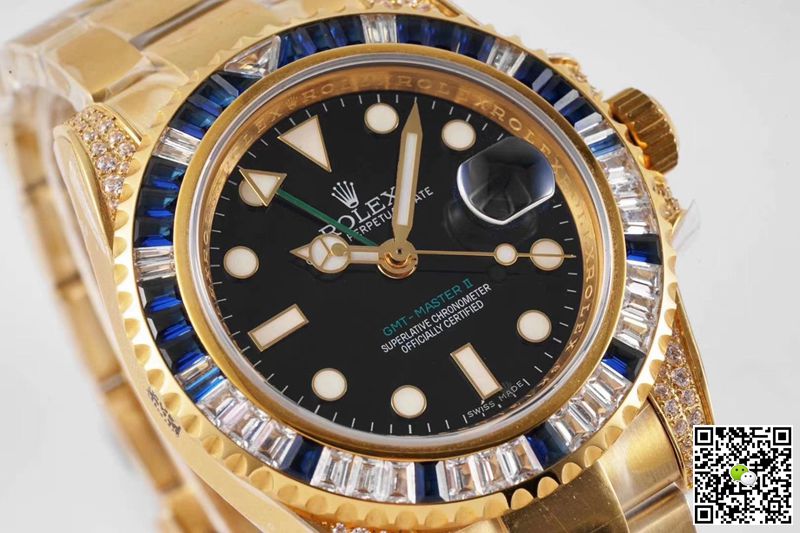 Replica R01ex GMT Master II 116758 SAru 1:1 Best Edition ROF Factory Blue White D1am0nd Swiss ETA2836