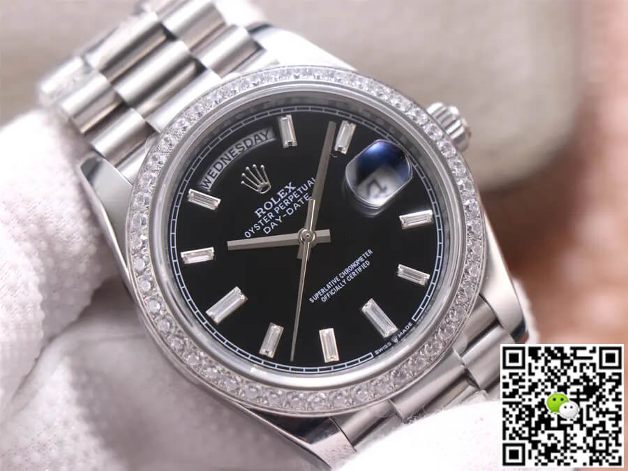 Replica R01ex Day Date M228349RBR-0003 1:1 Best Edition EW Factory Black Dial