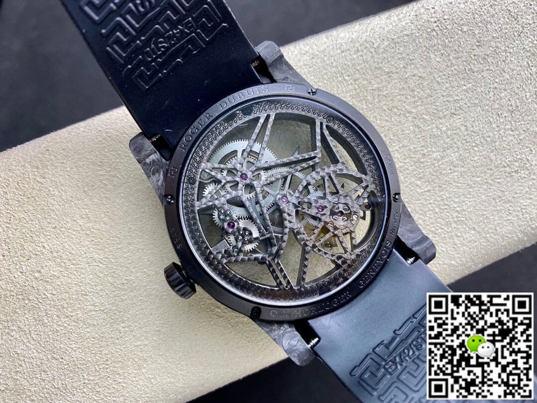 Replica Roger Dubuis Excalibur DBEX0577 1:1 Best Edition BBR Factory Tourbillon Skeleton Dial