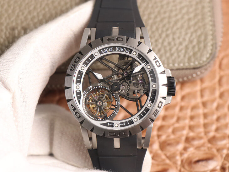 Replica Roger Dubuis Excalibur Spidr RDDBEX0479 1:1 Best Edition JB Factory Tourbillon Black Strap