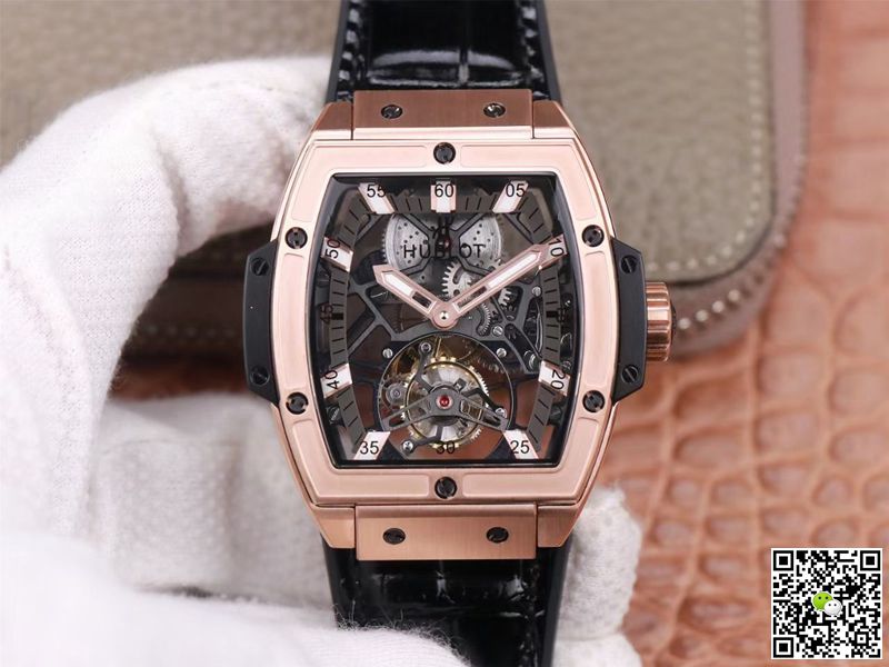 Hublot Replica Masterpiece Tourbillon 906.OX.0123.VR.AES13 1:1 Best Edition JB Factory Rose Gold White Hour Swiss HUB 9006