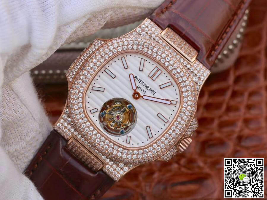 Pat*k Phi1i*pe Replica Nautilus Jumbo 5711 R8 Factory 1:1 Best Edition Swiss Tourbillon Rose Gold