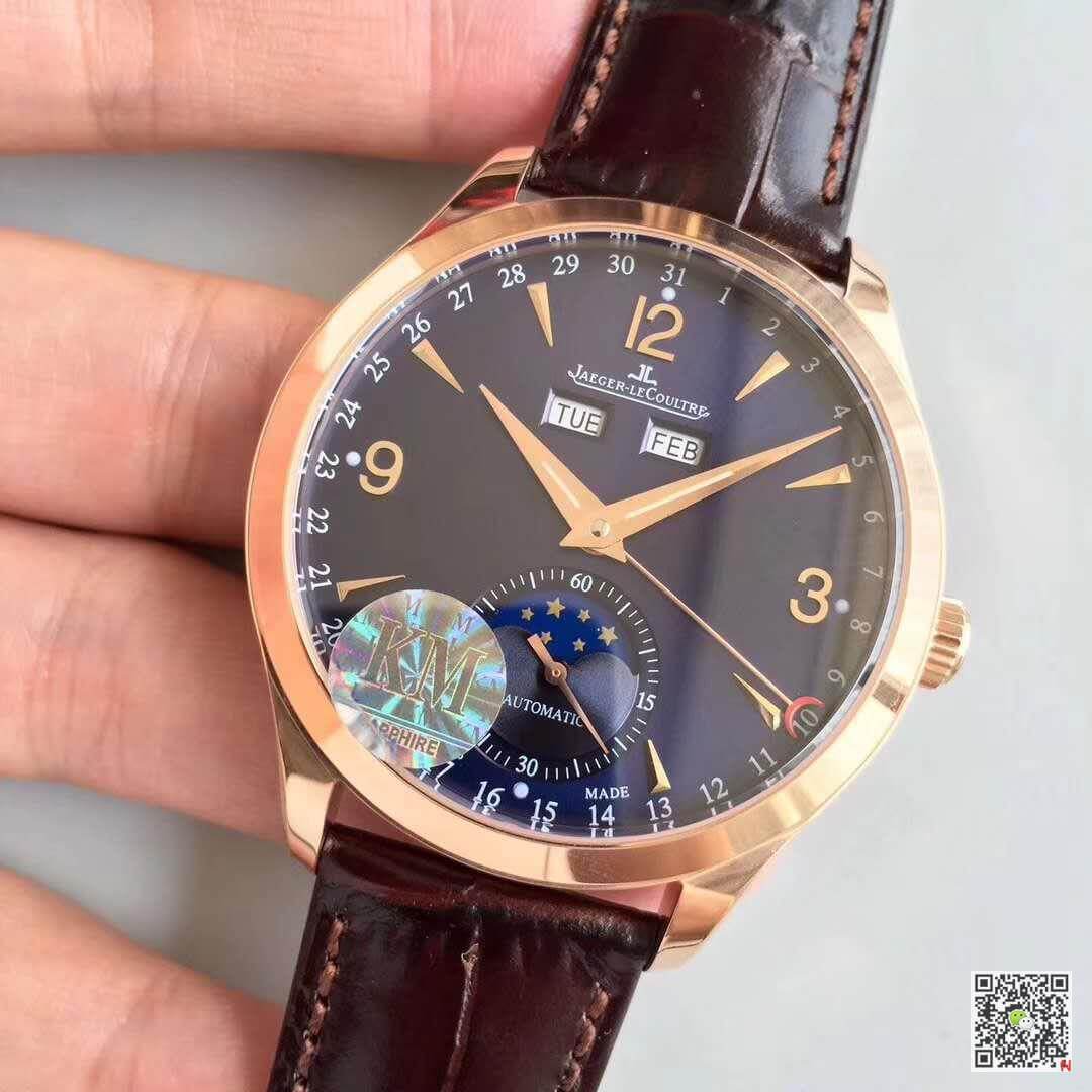 Replica Jaeger-LeCoultre Master Calendar 1552520 KM Factory 1:1 Best Edition Swiss ETA866 18k rose gold