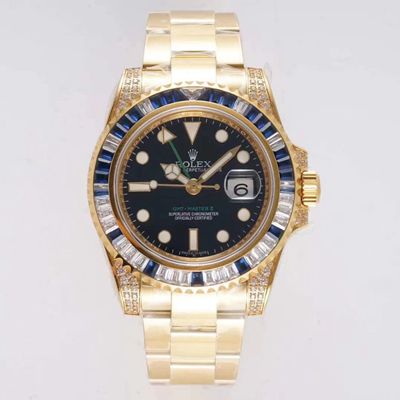 Replica R01ex GMT Master II 116758 SAru 1:1 Best Edition ROF Factory Blue White D1am0nd Swiss ETA2836