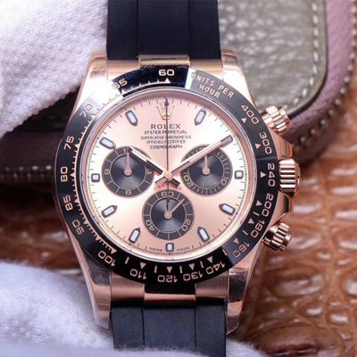 R01ex Daytona Replica M116515LN-0021 1:1 Best Edition Noob Factory Pink Dial Swiss ETA4130