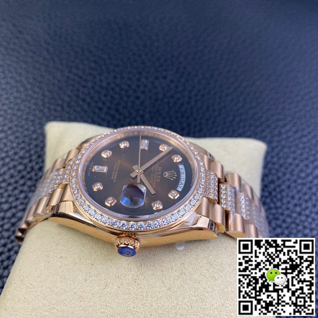 Replica R01ex Day Date M128345rbr-0041 1:1 Best Edition EW Factory Brown Dial