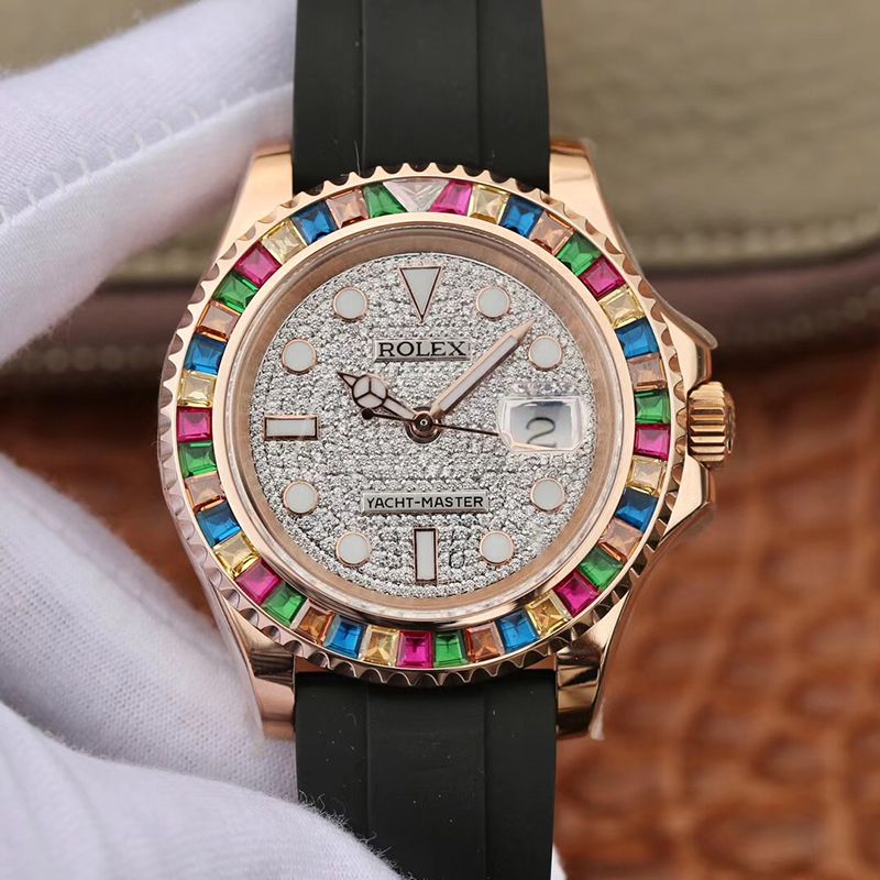 Replica R01ex Oyster Perpetual Yacht-Master 116695 40mm Men Watches 1:1 Best Edition With Gem-Set Bezel