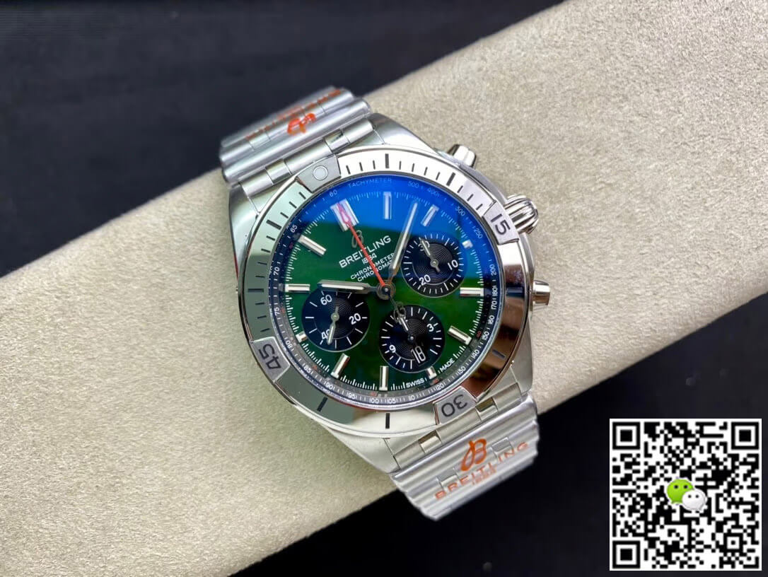 Replica Breitling Chronomat AB01343A1L1A1 1:1 Best Edition GF Factory Green Dial