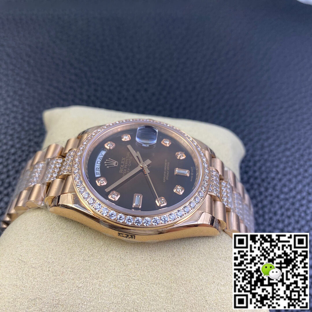 Replica R01ex Day Date M128345rbr-0041 1:1 Best Edition EW Factory Brown Dial