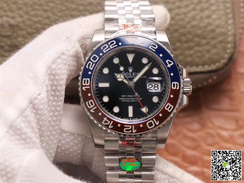 Replica R01ex GMT Master II 126710BLRO-0001 1:1 Best Edition Noob Factory Black Dial Swiss ETA3285