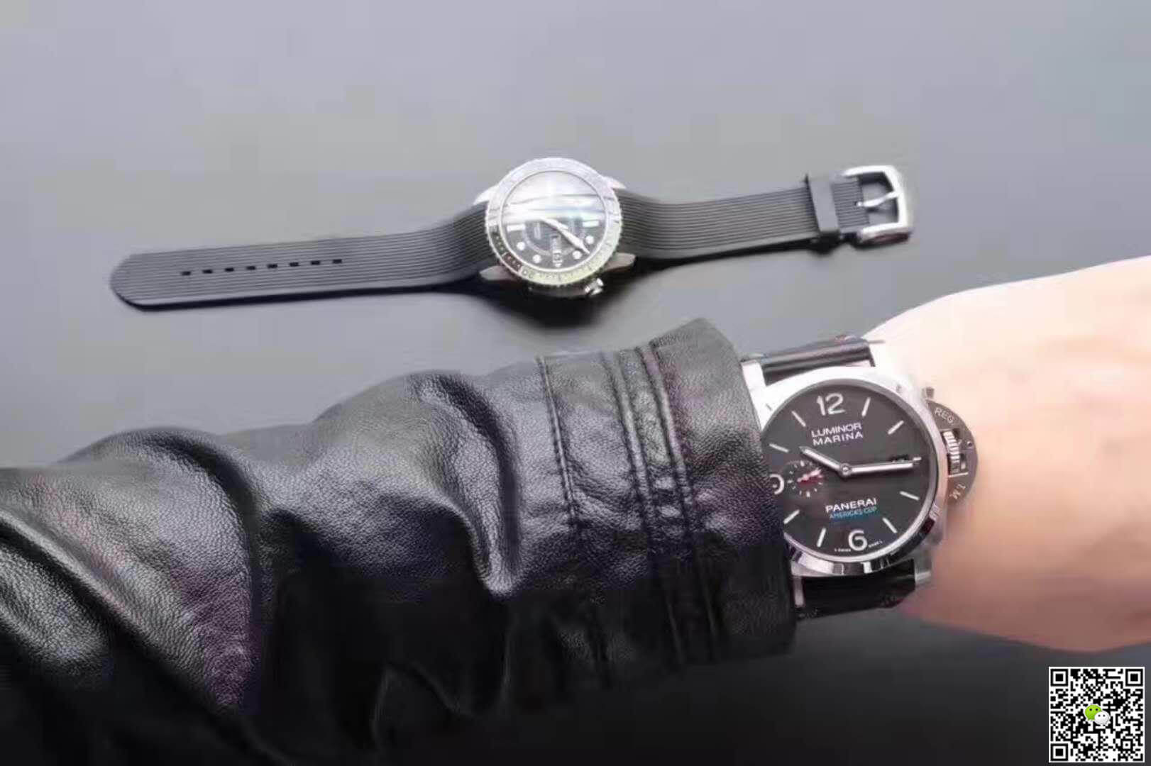Pa*e*a1 Replica Luminor Marina 1950 PAM727 ZF Factory 1:1 Best Edition Swiss ETA P9010 Black Leather Strap