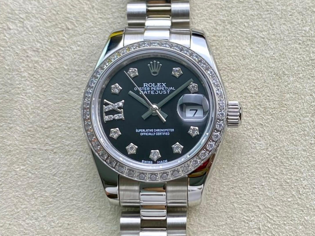 Replica R01ex Datejust 28MM 1:1 Best Edition BP Factory D1am0nd set Black Dial