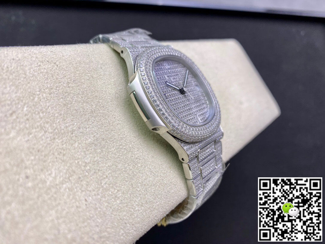 Replica Pat*k Phi1i*pe Nautilus 5719/10G-010 1:1 Best Edition PPF Factory V4 Silver D1am0nd Swiss ETA324