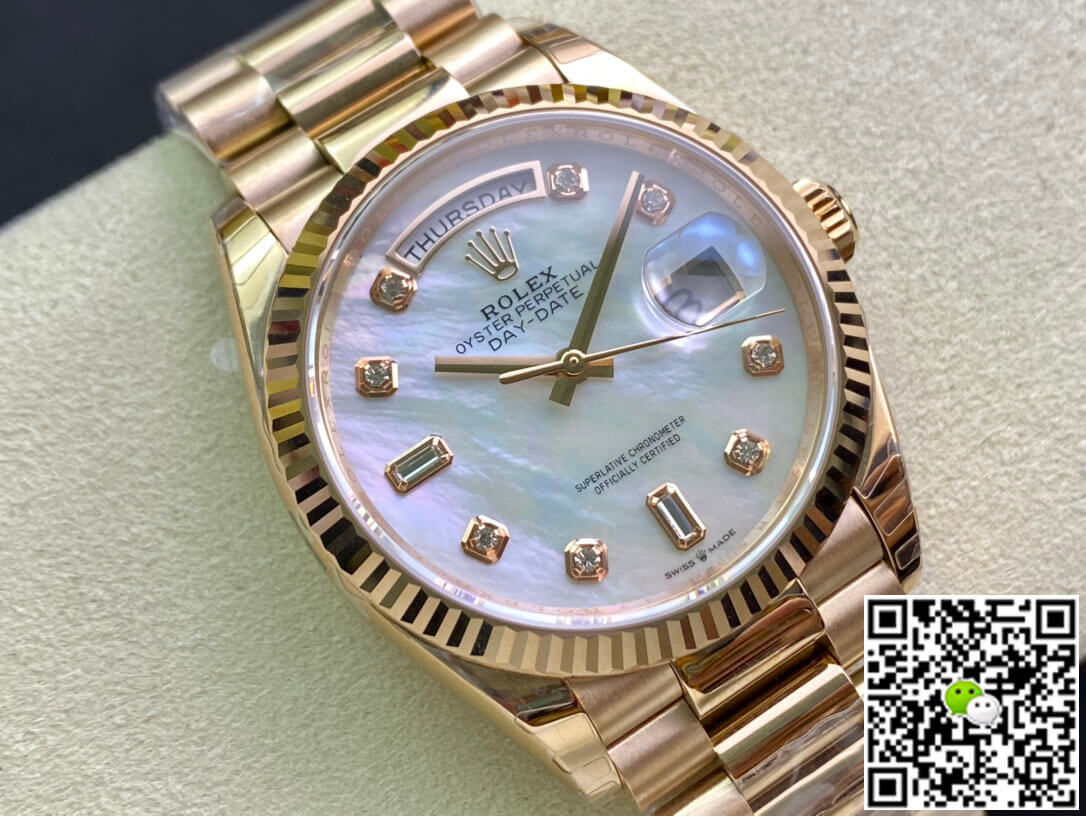 Replica R01ex Day Date M128235-0029 1:1 Best Edition EW Factory Rose Gold