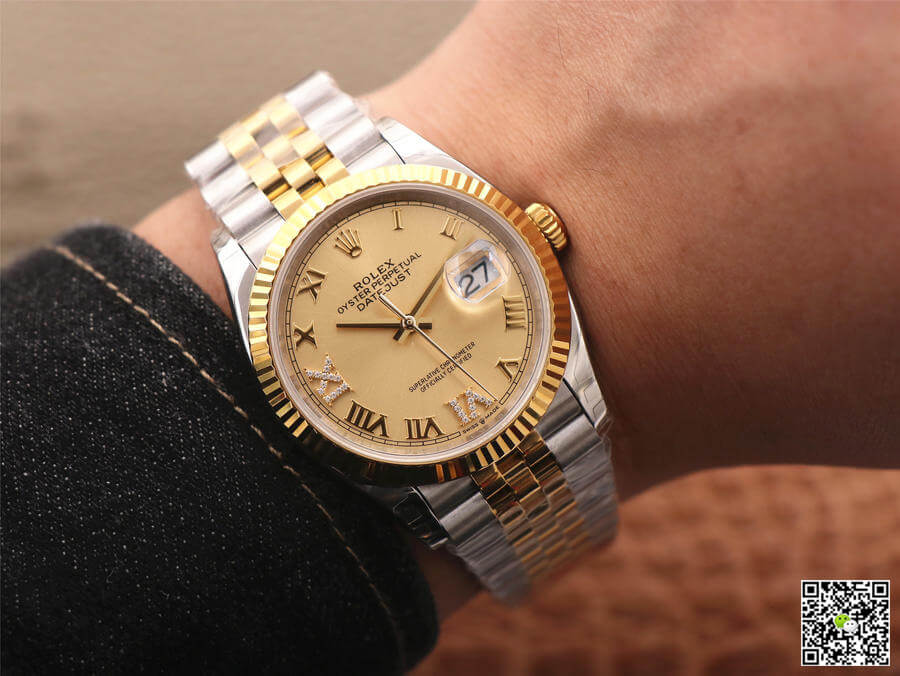 Replica R01ex Datejust 126233 1:1 Best Edition EW Factory Gold Dial