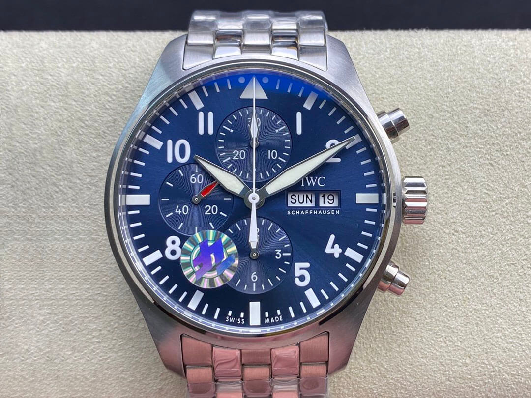 Replica IWC Pilot Chronograph IW377717 ZF Factory 1:1 Best Edition Swiss ETA7750 Blue Dial