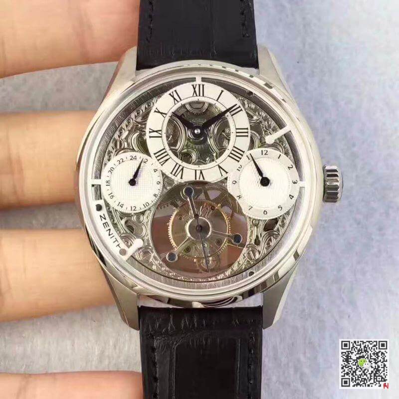 Replica Zenith EP Calender Skeleton Tourbillon RG/LE 1:1 Best Edition Swiss Tourbillon