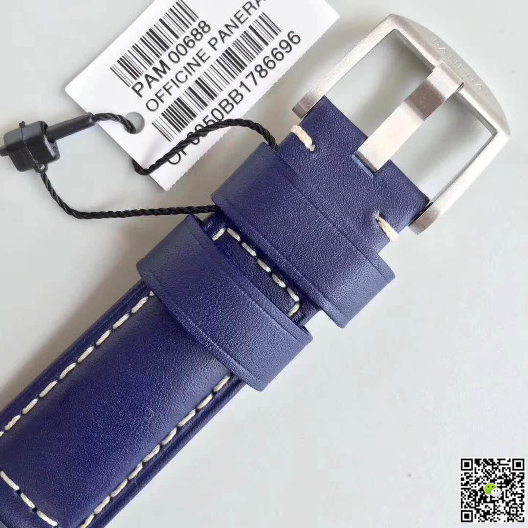 Pa*e*a1 Replica Luminor 1950 PAM688 ZF Factory 1:1 Best Edition Swiss ETA P9001 Blue Leather Strap
