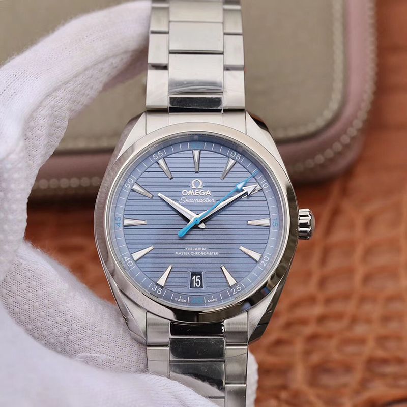 Replica 0me*ga Seamaster Aqua Terra 150M 220.10.41.21.03.002 VS Factory 1:1 Best Edition Swiss ETA8900 Blue Textured Dial