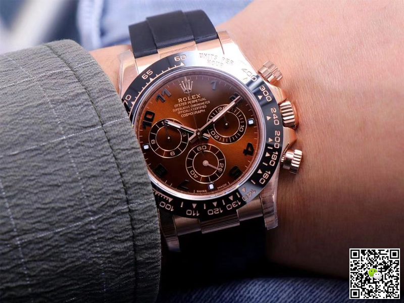 R01ex Daytona Replica M116515LN-0015 1:1 Best Edition Noob Factory Brown Dial Swiss ETA4130
