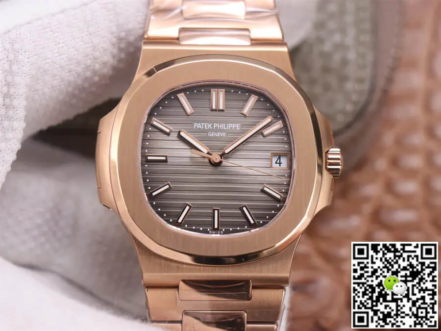 Replica Pat*k Phi1i*pe Nautilus 5711/1R-001 1:1 Best Edition PPF Factory V4 Rose Gold Brown Dial Swiss ETA324