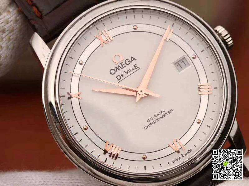 Replica 0me*ga De Ville Prestige 424.13.40.20.02.002 MKS Factory 1:1 Best Edition Swiss ETA9015 Brown Calfskin Leather Strap