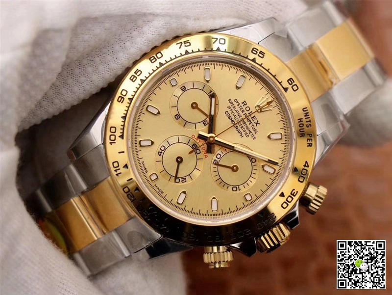 R01ex Daytona Replica Cosmograph M116503-0003 1:1 Best Edition Noob Factory Gold Dial Swiss ETA4130
