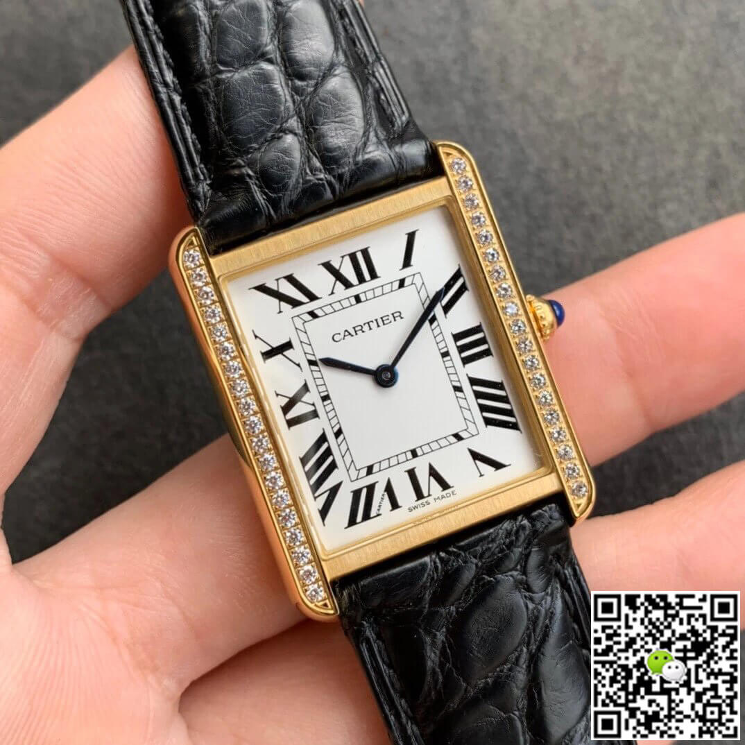 Replica Ca*t1er Tank 1:1 Best Edition K11 Factory V2 Yellow Gold White Dial