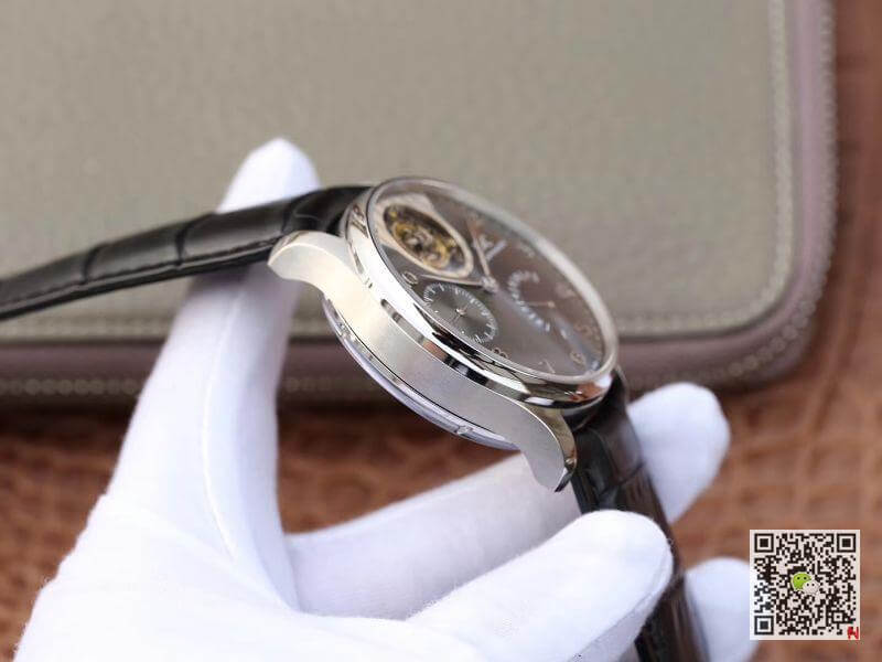 IWC Replica Portuguese IW504210 Tourbillon 1:1 Best Edition Slate Gray Dial On Black Leather Strap Swiss ETA Tourbillon Movement