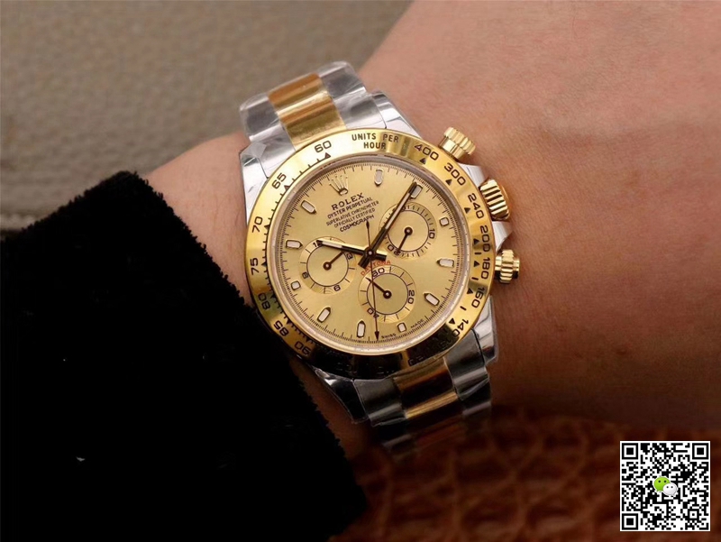 R01ex Daytona Replica Cosmograph M116503-0003 1:1 Best Edition Noob Factory Gold Dial Swiss ETA4130