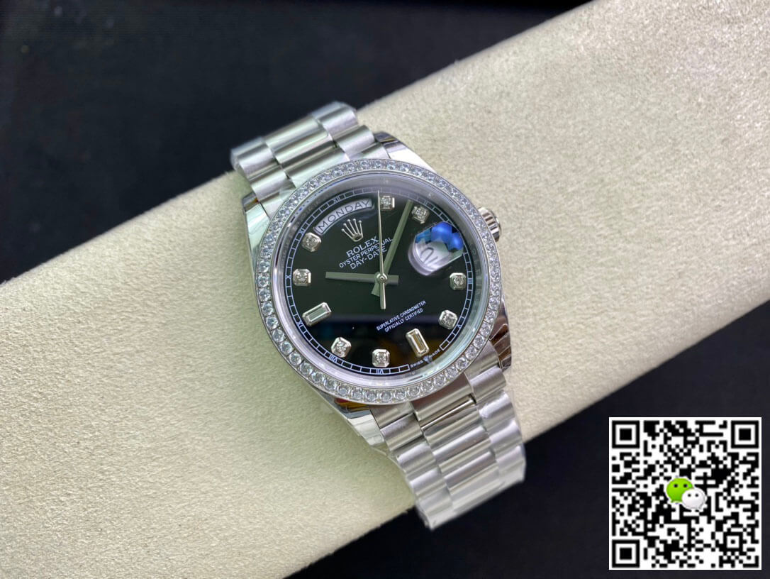 Replica R01ex Day Date 118346 36MM 1:1 Best Edition EW Factory Black Dial