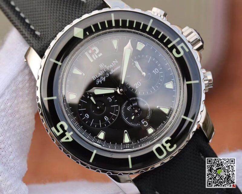 Replica Blancpain Fifty Fathoms 5085F-1130-52 OM Factory 1:1 Best Edition Swiss ETA7750 Metallic Black Dial