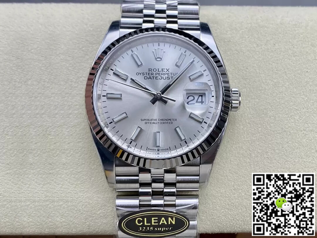 Replica R01ex Datejust M126234-0013 36MM 1:1 Best Edition Clean Factory Silver Dial