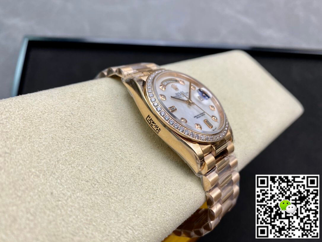 Replica R01ex Day Date 128238 1:1 Best Edition EW Factory V2 D1am0nd-set Bezel