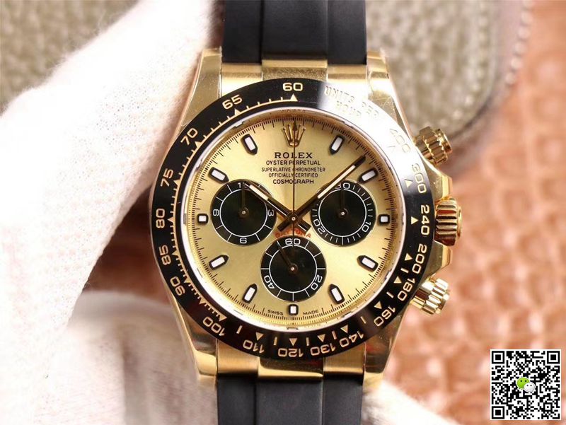 R01ex Daytona Replica M116518LN-0048 1:1 Best Edition Noob Factory Champagne Dial Swiss ETA4130