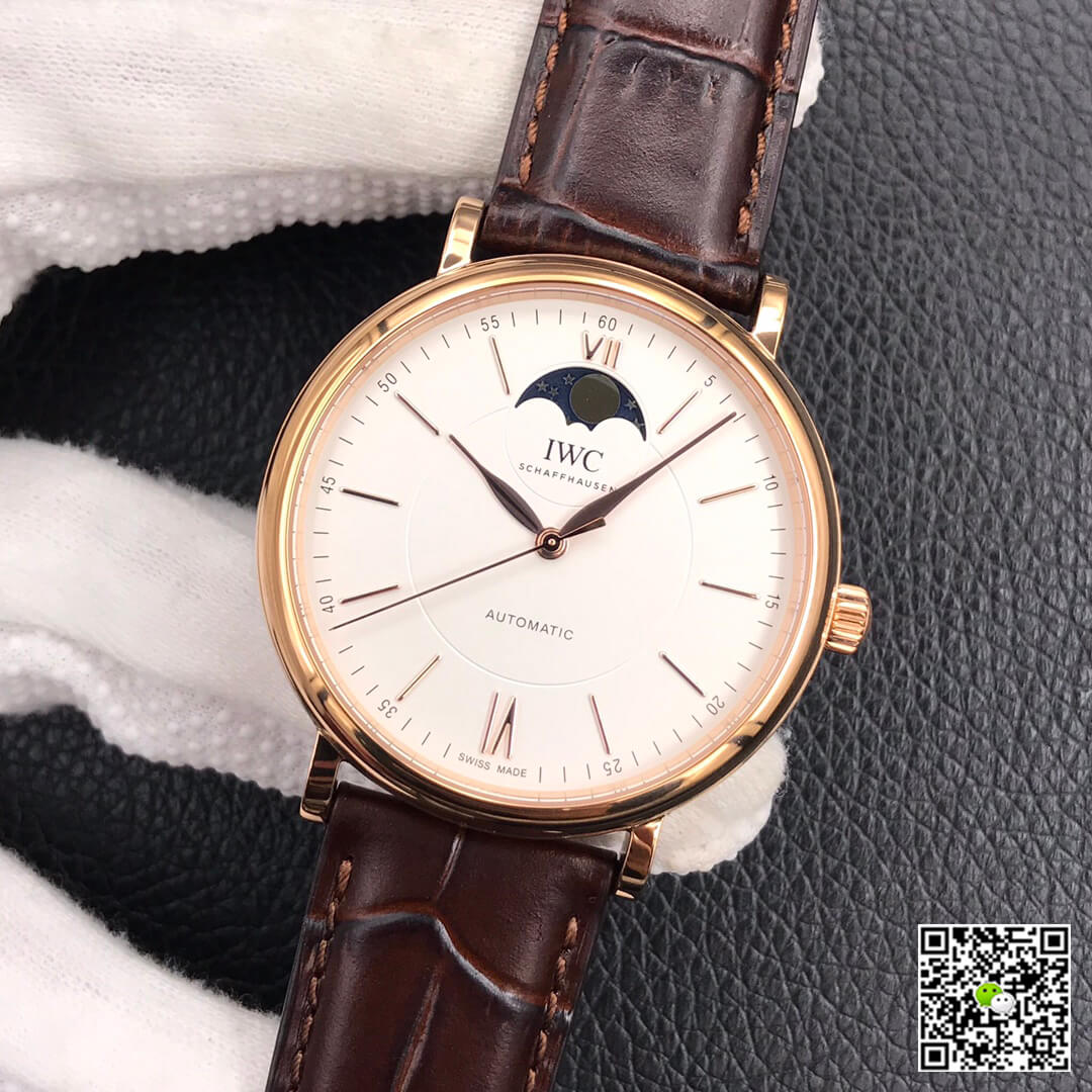 Replica IWC Portofino Moon Phase IW459401 1:1 Best Edition MKS Factory Rose Gold White Dial