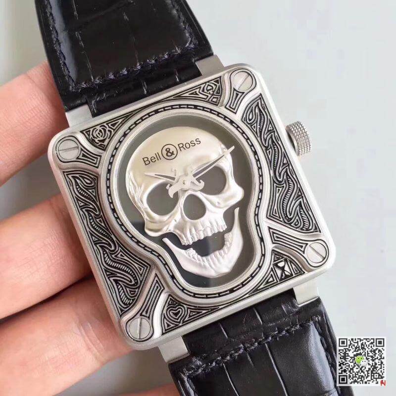 Replica Bell   Ross BR 01 Men Watches 1:1 Best Edition Swiss ETA9015 Black Leather Strap