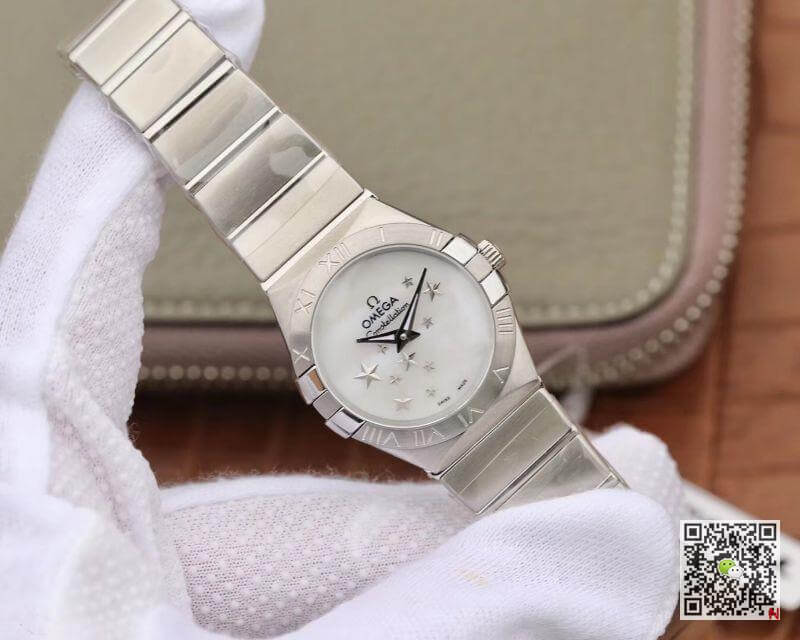 Replica 0me*ga Constellation Quartz Ladies 27mm TW Factory 1:1 Best Edition Swiss Eta Quartz 1376 White Dial
