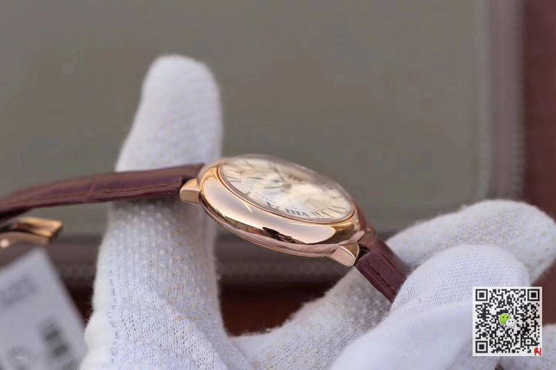 Replica Ballon Bleu De Ca*t1er 33mm Rosegold 1:1 Best Edition Brown Leather Strap Swiss ETA 2671