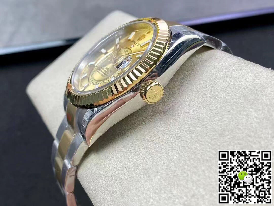 Replica R01ex Sky Dweller M326933-0001 V2 1:1 Best Edition Noob Factory Champagne Dial