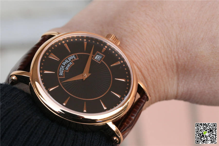 Replica Pat*k Phi1i*pe Calatrava 1:1 Best Edition ZF Factory Rose Gold Leather Strap