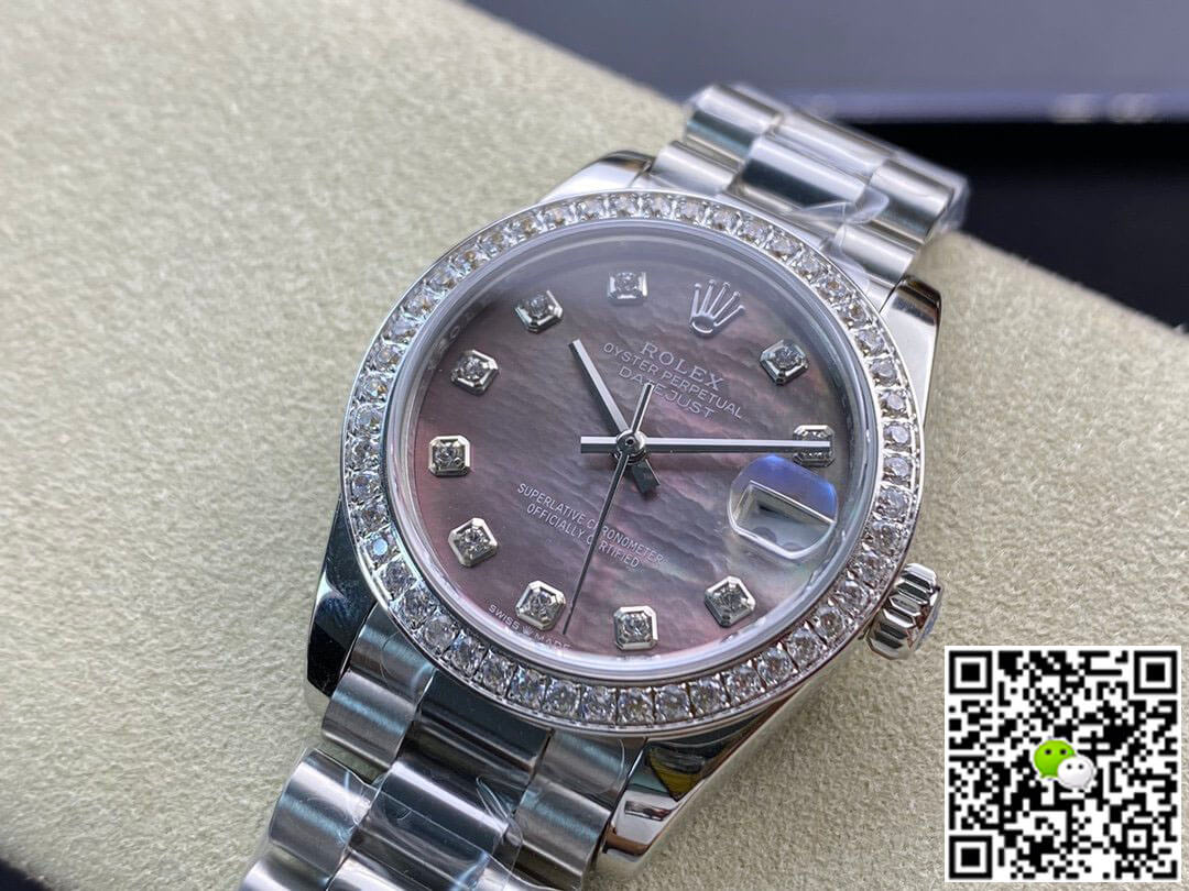 Replica R01ex Datejust M178384-0019 31MM 1:1 Best Edition EW Factory D1am0nd-set Bezel
