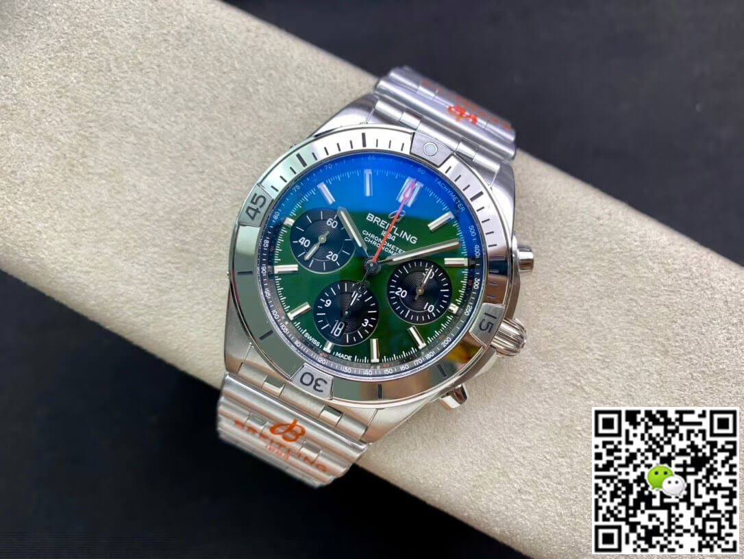 Replica Breitling Chronomat AB01343A1L1A1 1:1 Best Edition GF Factory Green Dial